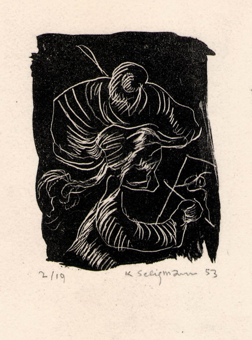 Kurt Seligmann - Le peintre II - 1953 lithograph